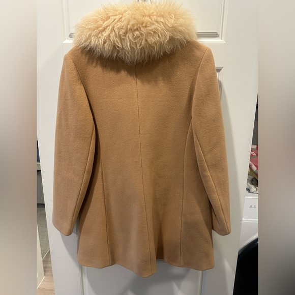 Camel Peacoat with Fur Collar - Picture 8 of 11